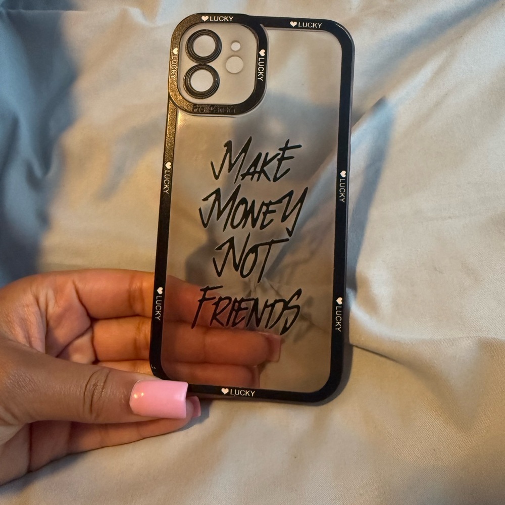 Lucky Brand Black and Clear Phone Case